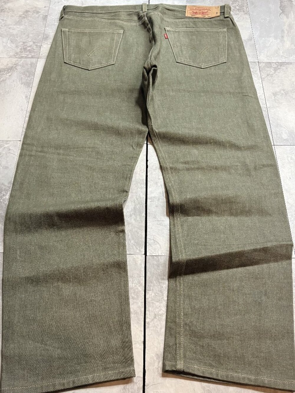 Levi's 501 Jeans Men's 38x32 Dark Olive Green Button Fly Y2K